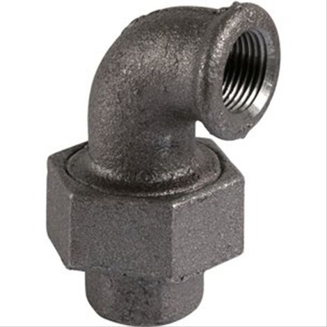 Lot de 10 raccords union coudés fonte noire à visser - femelle 3/8'' (12/17)