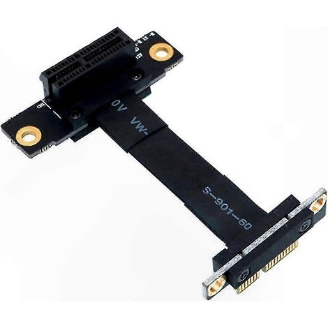 PCIe 3.0 x1-Verlängerungskabel, 8-Gbit/s-Flachbandadapter, doppelter rechtwinkliger PCIe x1-zu-x1-Anschluss für PC-Erweiterungskarte (1/5)