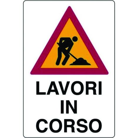 Cartello lavori in corso - cm.50x70h. in plastica - 10 pz