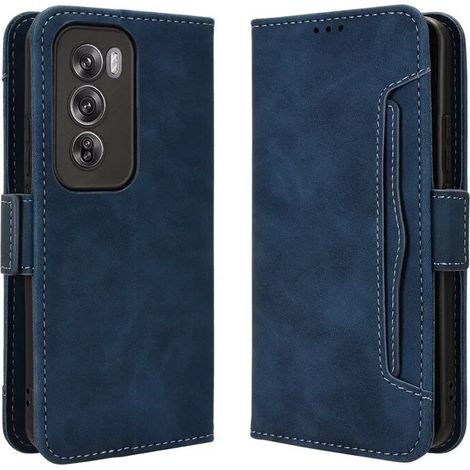 Funda tipo libro para Oppo Reno 12 Pro, ranura para tarjetas, azul marino (1/5)