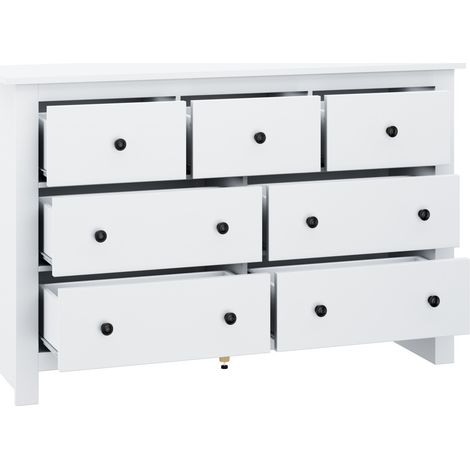 Aparador moderno blanco de 7 cajones en aglomerado 152 x 40 x 88,5 cm (1/5)