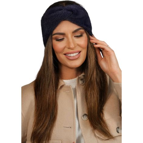 Diadema de invierno esponjosa para mujer, azul marino, Kamea- Yoshi (1/3)