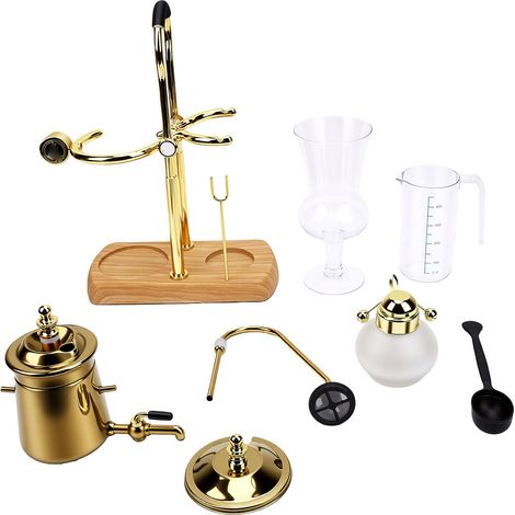Cafetière belge royale acier inoxydable, facile à nettoyer, siphon convivial, café, machine (1/5)