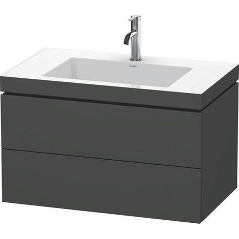Ensemble lavabo L-CUBE 800x480mm 2 tiroirs 1 HL nous hgl ES Ah Mi.