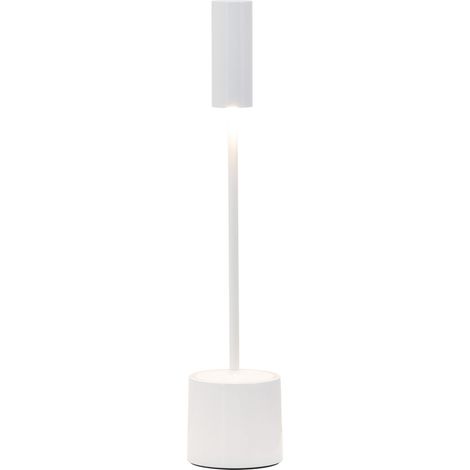 Zafferano - Lampada da tavolo ricaricabile Carolina Led dimmerabile Touch - Uso interno/esterno Autonomia 9h - Bianco Lucido (1/2)