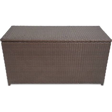 INLIFE Boîte de rangement de jardin Marron 120x50x60 cm Résine tressée (1/5)