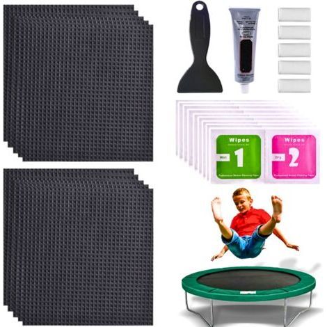 Trampoline Patch Repair Kit, 10pcs 4x4 Waterproof Square Trampoline Patch, Trampoline Repair Kit, Trampoline Accessories, Trampoline Net Repair Kit (1/4)