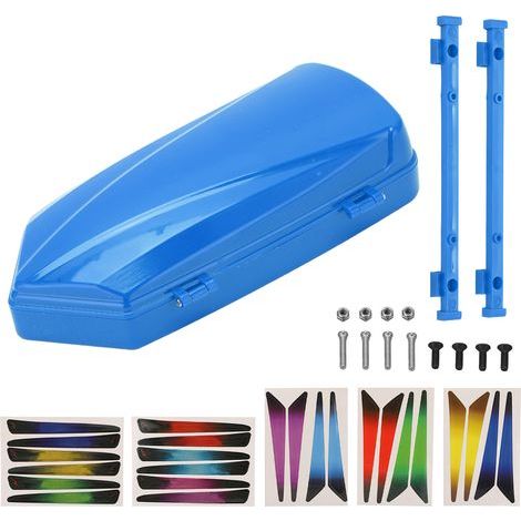 Coffre de toit RC bleu avec supports et autocollants pour modèles 1/10 1/8 SCX10 90046, voiture télécommandée (1/5)