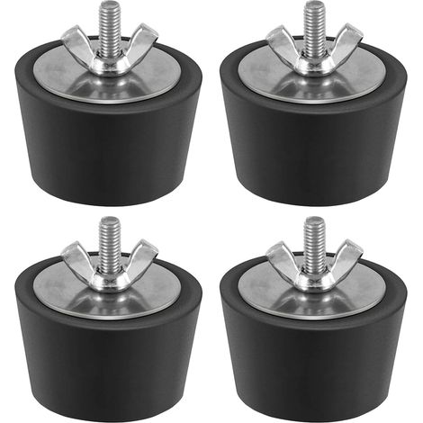 Lot de 4 bouchons d'hiver pour piscine - 38 mm - Buse d'entrée - Bouchon en caoutchouc - Avec écrou papillon en acier inoxydable - Accessoire de piscine (1/5)