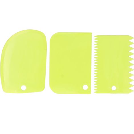 Lot de 3 coupe-pâte et lisseur à crème pour gâteau, vert, outil de pâtisserie DIY (1/5)