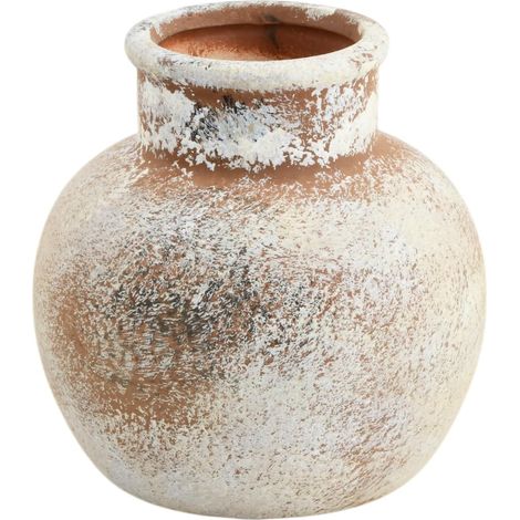 Vase en Terre Antique, Vase Rustique en Céramique de 15,2 cm, Vases Cuite de Style Bohème pour Décoration d'Intérieur, Vases de Ferme pour Table, Salon, Salle de Bain (1/5)