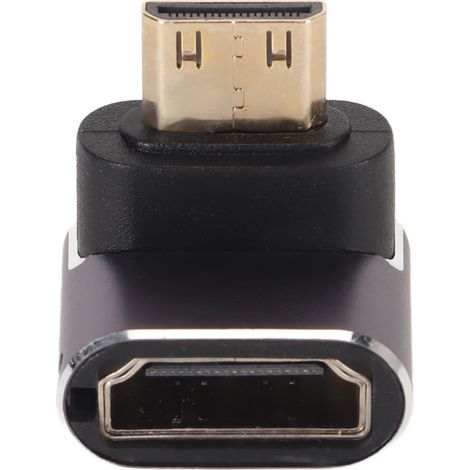 Adaptateur Mini HD vers HD à 270 degrés avec éclairage LED, compatible 8K UHD 2.1, plug and play, convertisseur Mini HD mâle vers HD femelle pour tablettes (1/5)