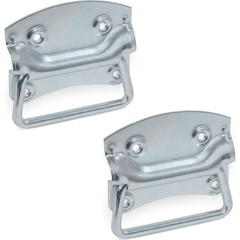 Poignée pliante, poignée de caisse, poignée de transport 2 pièces acier galvanisé 100 mm GN 3136-100-80-A-ST (1/4)