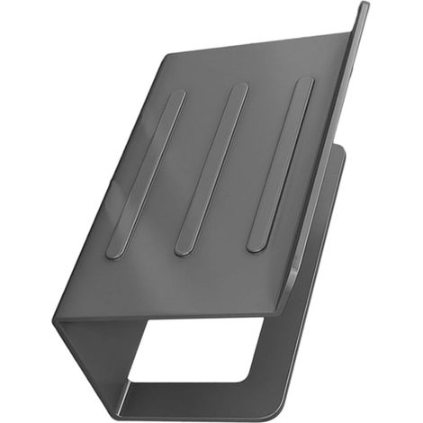 Porte-essuie-Tout Mural sans Perçage en Fer avec Étagère de Rangement, Support Robuste pour Papier Toilette, Installation Facile pour Salle de Bain (1/5)