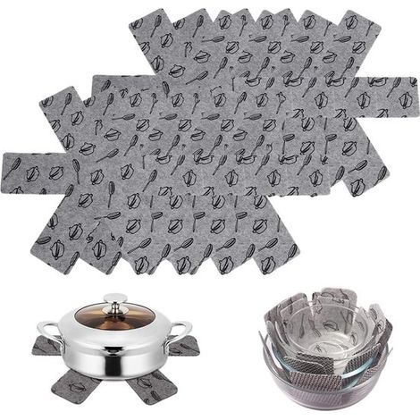 Juego de 8 protectores de fieltro para utensilios de cocina, aptos para separadores y ollas y sartenes, resistentes a los arañazos, protegen utensilios y superficies (26 cm).
