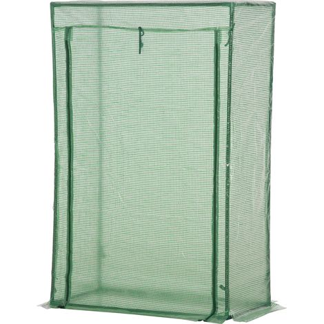Serre hivernale 100x50x150cm - porte fenêtre - pour tomates légumes fleurs plantes balcon jardin - châssis acier - vert - Qualité