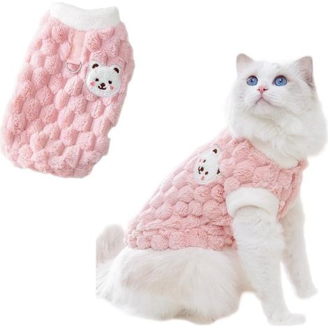 Pull chat mignon - Vêtements doux et chauds pour animaux - Manteau d'hiver avec chats de dessin animé - Épais et chaud - Gilet pour poupées (1/5)