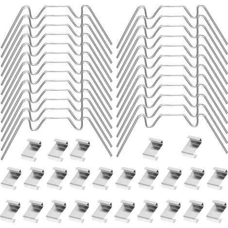 Clips de verre de serre 60pcs, clips de fixation de vitre de verre de serre en acier inoxydable (1/5)