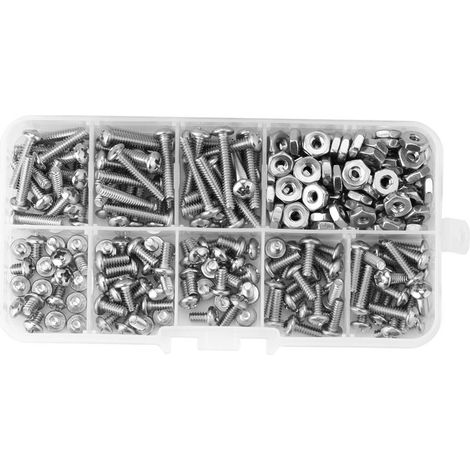 Kit assortiment 260 pièces vis mécaniques inox à tête bombée croisée 6-32 (1/5)