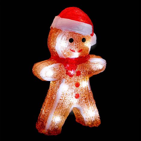 Forma di pan di zenzero illuminata in acrilico 20 led h.21cm per esterno - Feeric lights & christmas