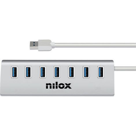 Nilox NX7HUB30 hub de interfaz USB 3.2 Gen 1 (3.1 Gen 1) Type-A 5000 Mbit/s Gris (1/4)