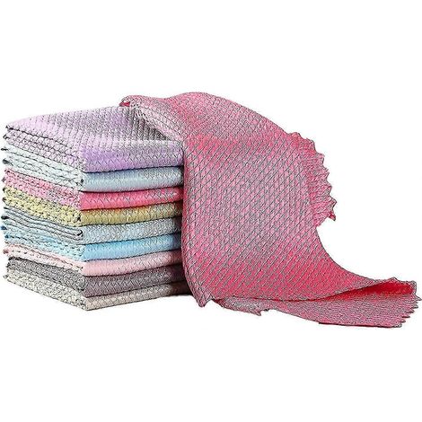 Lot de 10 chiffons de nettoyage multifonctions en microfibre pour miroirs. (1/5)