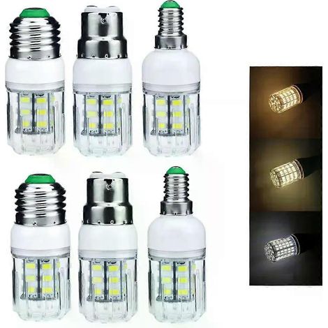 Ampoule LED 5W 27 LED E27 B22 E14 5730 SMD à économie d'énergie, type « corn led », éclairage blanc chaud/froid, 12V/24V CC (1/5)