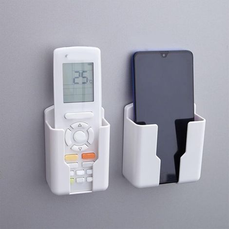 1 Support Télécommande Mural, Boîte Rangement ABS Blanc, Pour Climatiseur Et TV, Salon