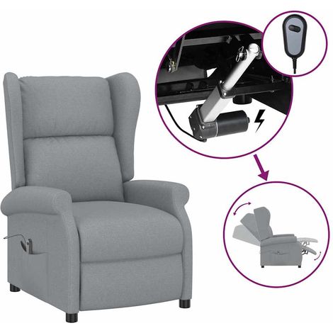 Fauteuil Relax inclinable - Fauteuil Salon électrique Gris clair Tissu BV266725 - BonneVie (1/5)