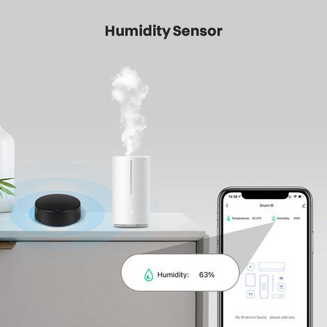 Zoternen Mini télécommande infrarouge intelligente Wi-Fi universelle avec capteur de température et d'humidité pour téléviseur, climatiseur, surveillance en temps réel, minuterie, déclenchement automa (1/5)