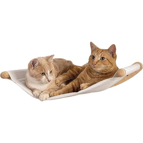 Hammock Pour Chat - Plateforme Murale En Bois Avec Marches En Corde De Jute - Pour Chats Intérieurs - 1 Pièce (1/5)