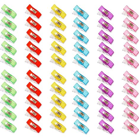 Pinces À Tissu - En Plastique ABS - 2,7 x 1,0 x 1,5 cm - Avec Repères 5 mm / 7 mm / 10 mm - Pour Couture, Patchwork, Broderie Et Décoration - Lot De 60