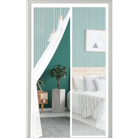 Moustiquaire porte fenêtre 80x210 cm – Installation sans perçage – Résistante à la déchirure – Protection contre les insectes