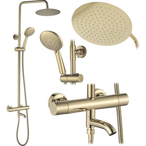 SHOWER SET REA LUNGO DIAMOND GOLD (1/4)