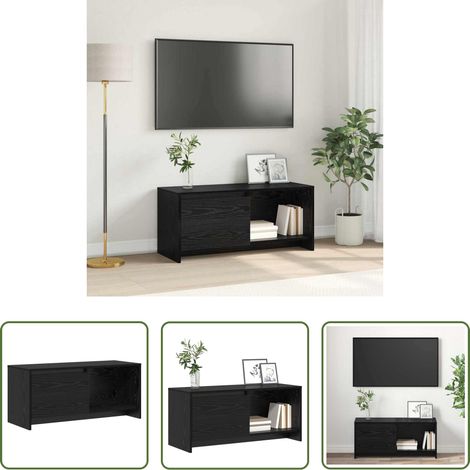 vidaXL Rangement salon - Ensemble meuble TV Chêne noir 90 x 35 x 40 cm Bois d'ingénierie (1/5)