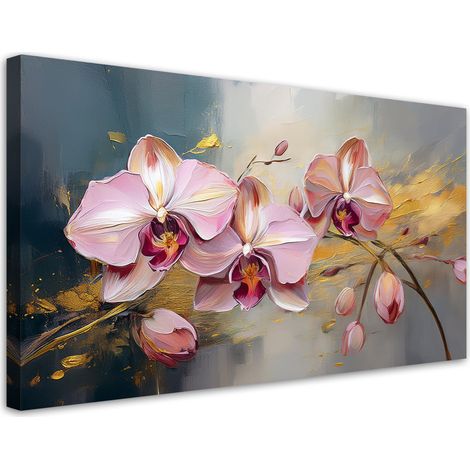 Tableau déco Orchidées roses Fleurs Glamour 80x40 (1/5)