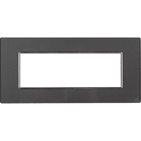 Placca In Vetro ETTROIT Serie Moon 6 Posti/Moduli 506, Compatibile Con Bticino Axolute, 5 Colore Disponibili (Acciaio Scuro)
