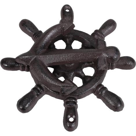 Heurtoir de porte décoratif vintage en fer forgé forme d'ancre (1/5)