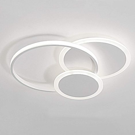 TRADE SHOP - Plafoniera Luce Fredda Led Cerchi 38w Lampadario A Soffitto Bianco Moderno 50026 -