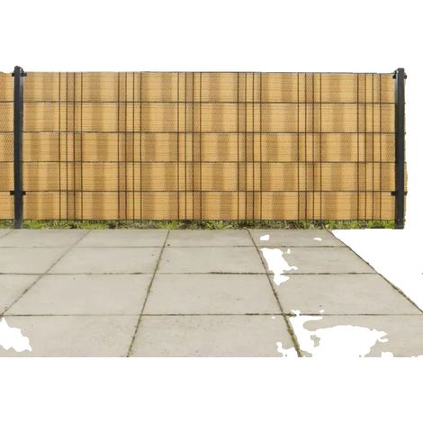 Mamparas de privacidad, fácil instalación, diseño moderno, color marrón. (1/2)