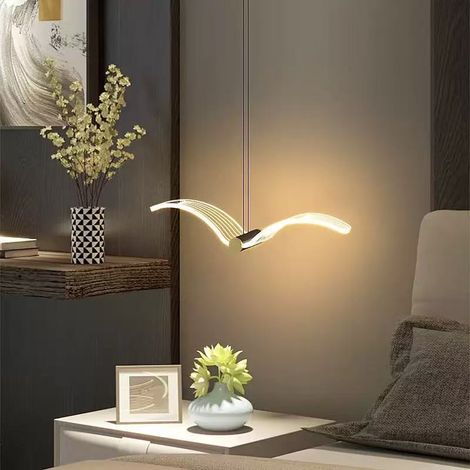 Suspension LED minimaliste, lampe de table îlot, lampe de chevet décorative,convient aux chambres, salons et salles à manger, lumière chaude. (1/5)
