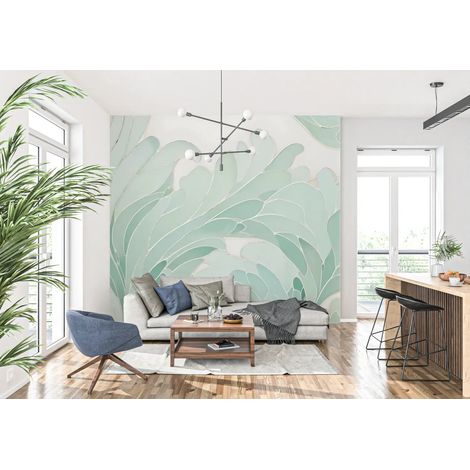 Papier peint feuillage feuillage delicat vert d eau - 150 x 250 cm (1/2)