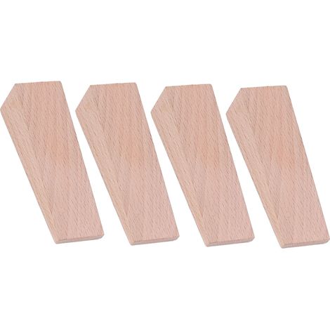 Lot de 4 butées de porte triangulaires antidérapantes en bois, sans clous, couleur bois. (1/5)