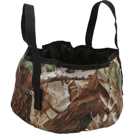 Bassin pliable d'extérieur rond, robuste, résistant à l'usure, fiable et portable pour les voyages et le camping. Camouflage. (1/5)