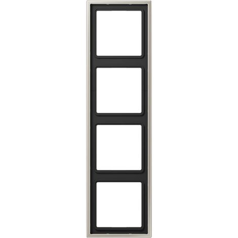 Jung Cadre 4 fois, LS 990, IP 44, Inox, montage vertical et horizontal ES 2984