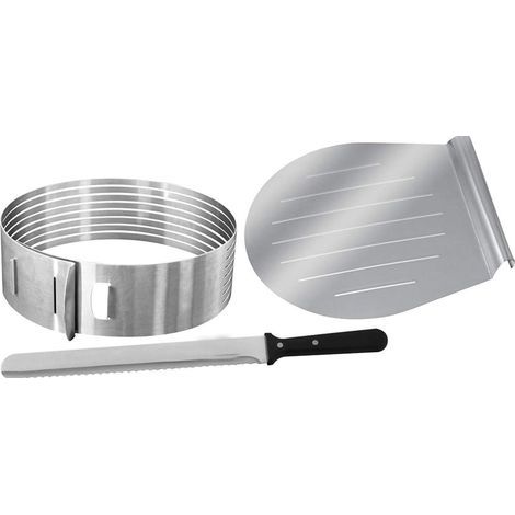 Ensemble de 3 cercles à pâtisserie pour découpe de gâteaux, outils pour fonds de génoise et entremets (1/4)