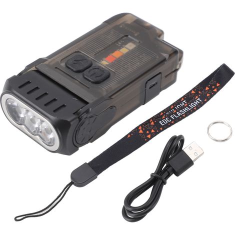 Ortviai Torche LED EDC Portable 1200 lm, Rechargeable USB-C, Étanche IP67, 10 Modes, Aimantée, Mini Lampe de Poche (1/5)