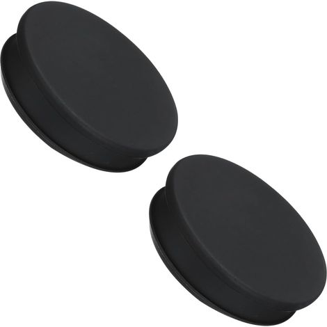 Bouchon de Trou en Silicone à Verrouillage à Pression 58.6mm de Diamètre Joint de Panneau pour Panneau Affleurant Bouchon Caoutchouc Rond pour Cloisons de Cuisine, Noir, 2 Pcs