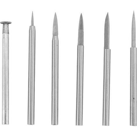 Set di 6 punte rotanti per intaglio del legno per lavorazione del legno, incisione, molatura e artigianato (3 mm) (1/4)