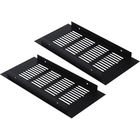 Grille de ventilation rectangulaire, grille de ventilation, grille de ventilation rectangulaire, grille de ventilation rectangulaire pour une ventilation idéale 80 × 200 mm 2 pièces (noir) (1/5)